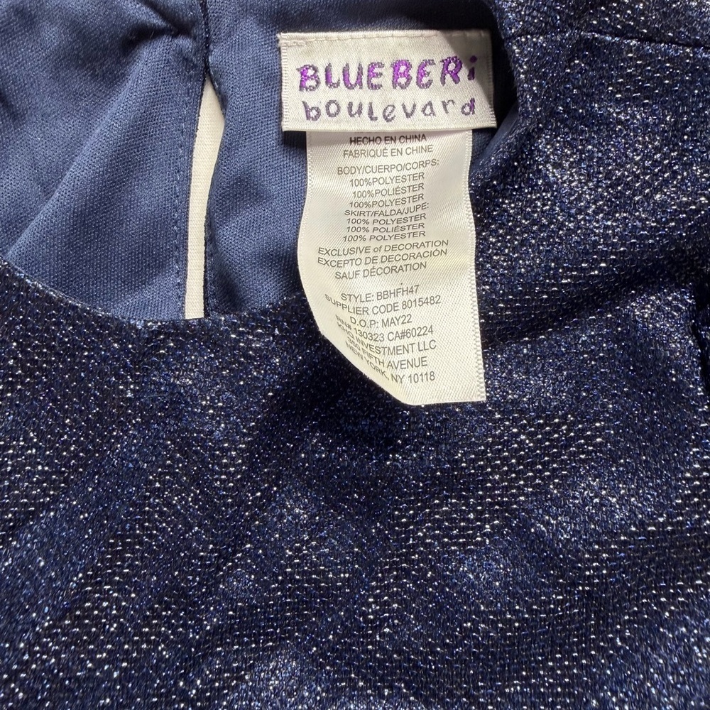 NWT Blueberi Boulevard Girls Sparkle Tulle Dress Shimmer Festival Dark Fairy 2T - Picture 5 of 9